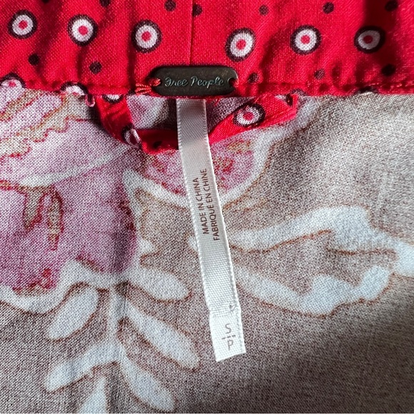 Free People Red Forget Me Not Kimono Sz small - Picture 9 of 12